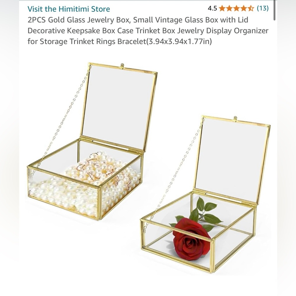 Gold Glass Jewelry Box💍🌟
